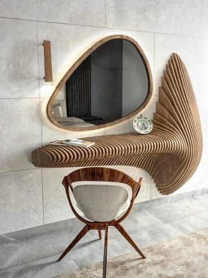 Parametric Wavy Wooden Wall Decor