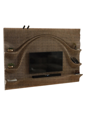Parametric Wavy Wooden TV Unit