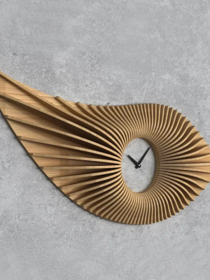 Parametric Wavy Wooden Wall Decor Clock