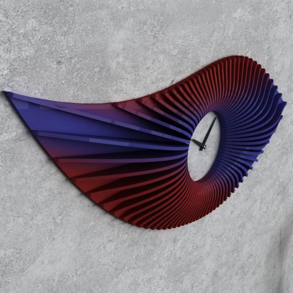 Parametric Wavy Wooden Wall Decor Clock