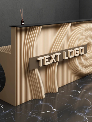 Elegant Front Desk with Customized Logo and Name