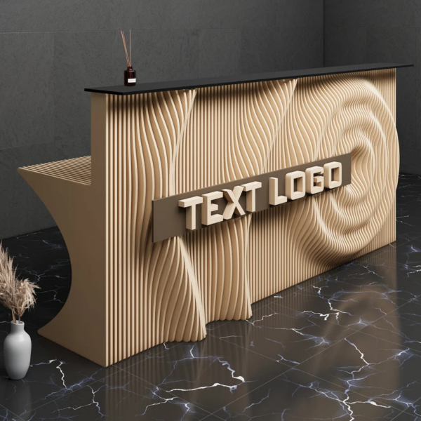 Elegant Front Desk with Customized Logo and Name