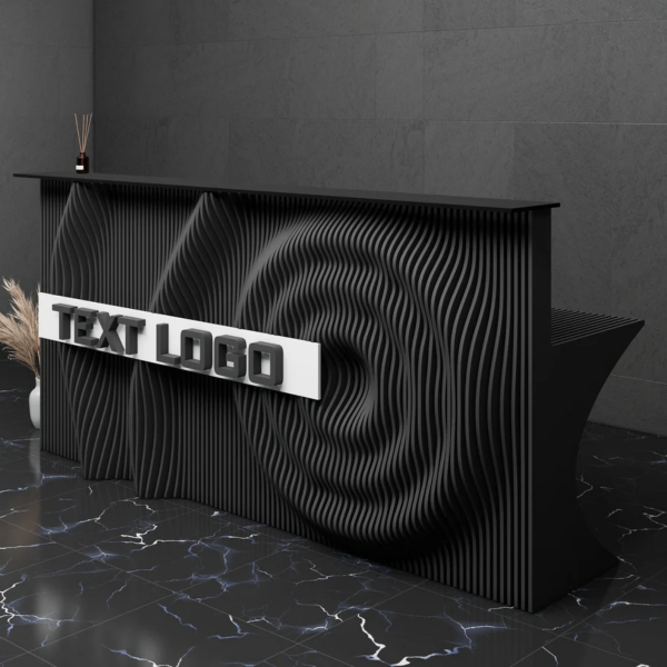 Elegant Front Desk with Customized Logo and Name