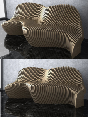 Parametric Large Wavy Bench