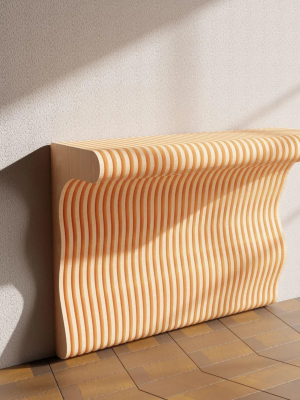 Wooden Wavy Wall Decor table